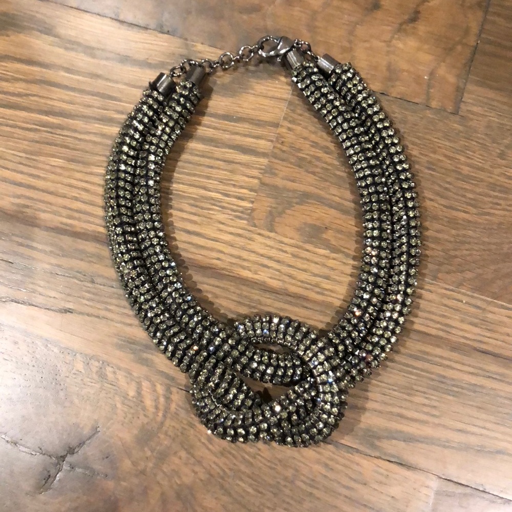 Crystal knot necklace